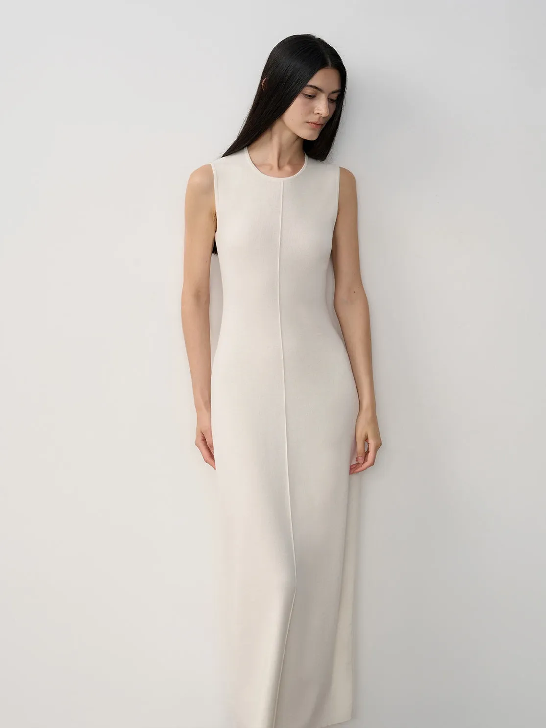 Extra Long Sleeveless Knit Dress