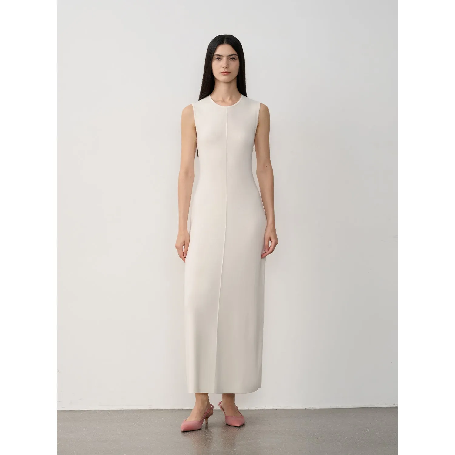 Extra Long Sleeveless Knit Dress
