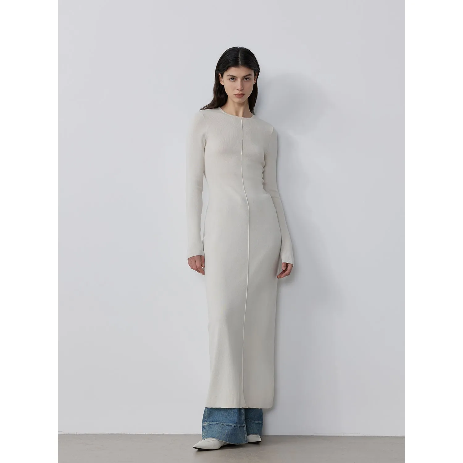 Extra Long Sleeveless Knit Dress