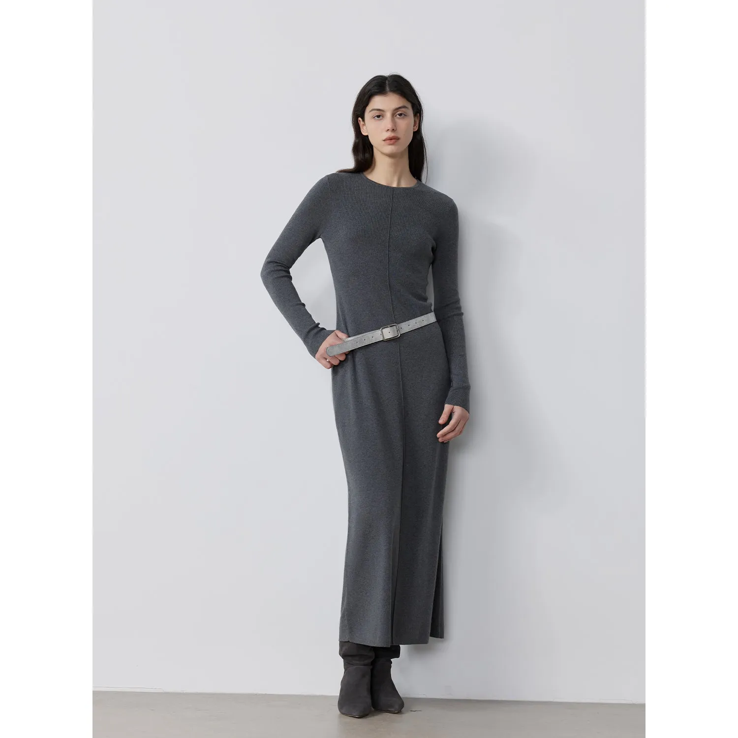 Extra Long Sleeveless Knit Dress