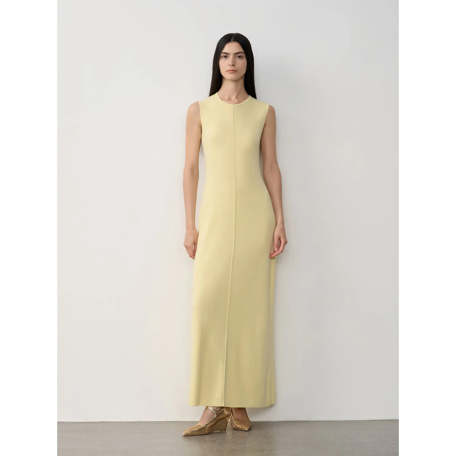 Extra Long Sleeveless Knit Dress