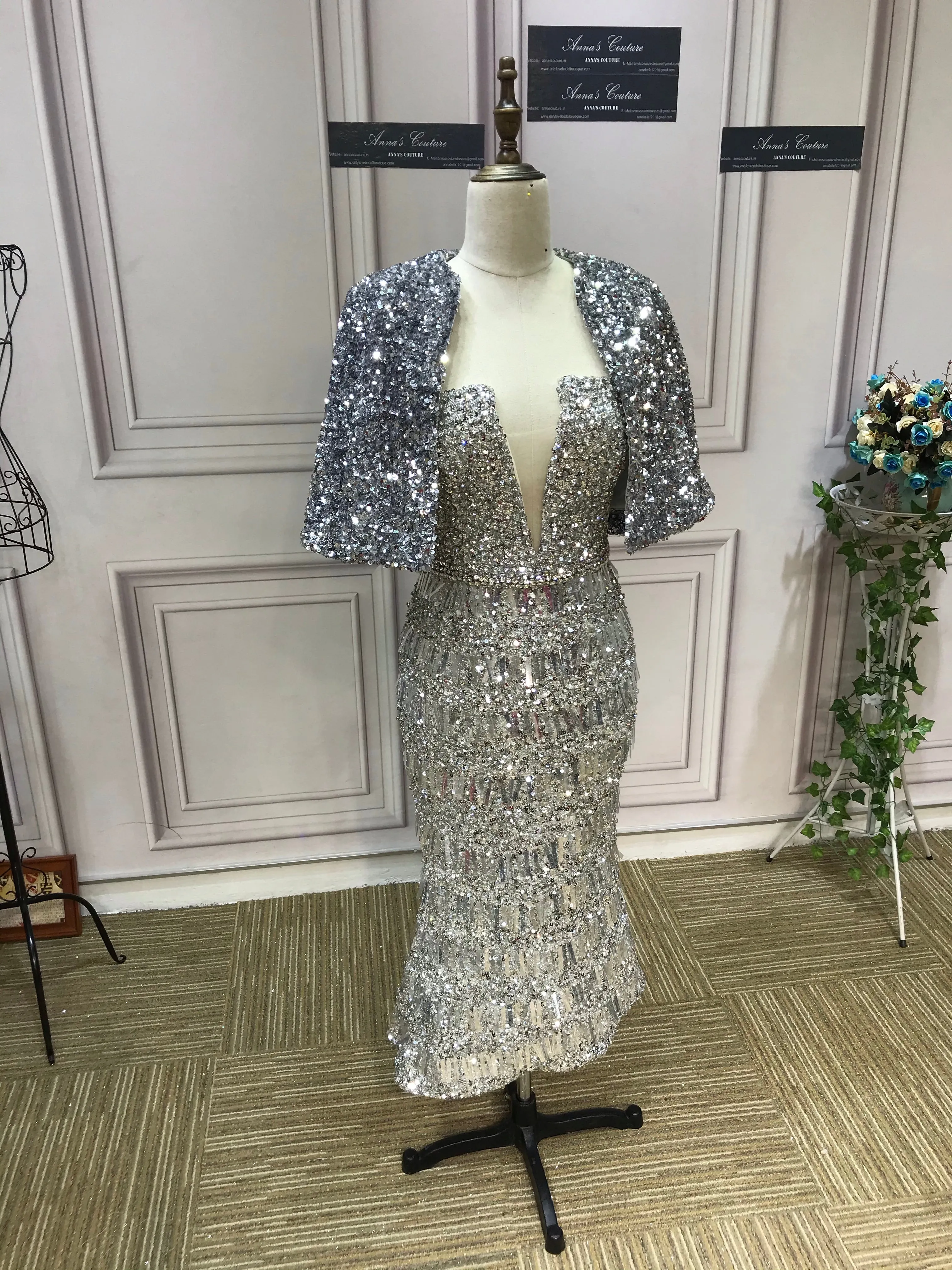 Fashion sparkling sliver sequins jacket