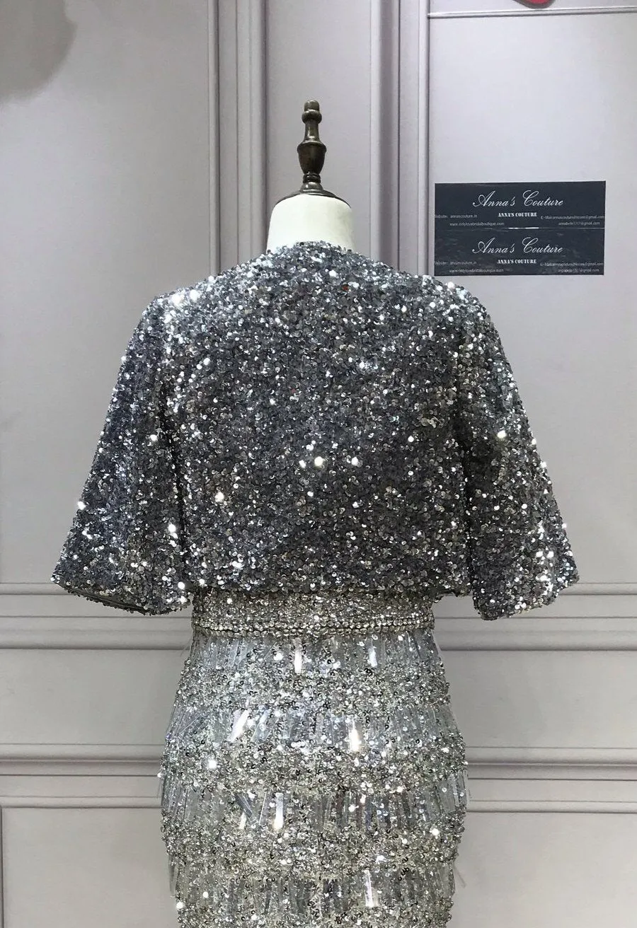 Fashion sparkling sliver sequins jacket