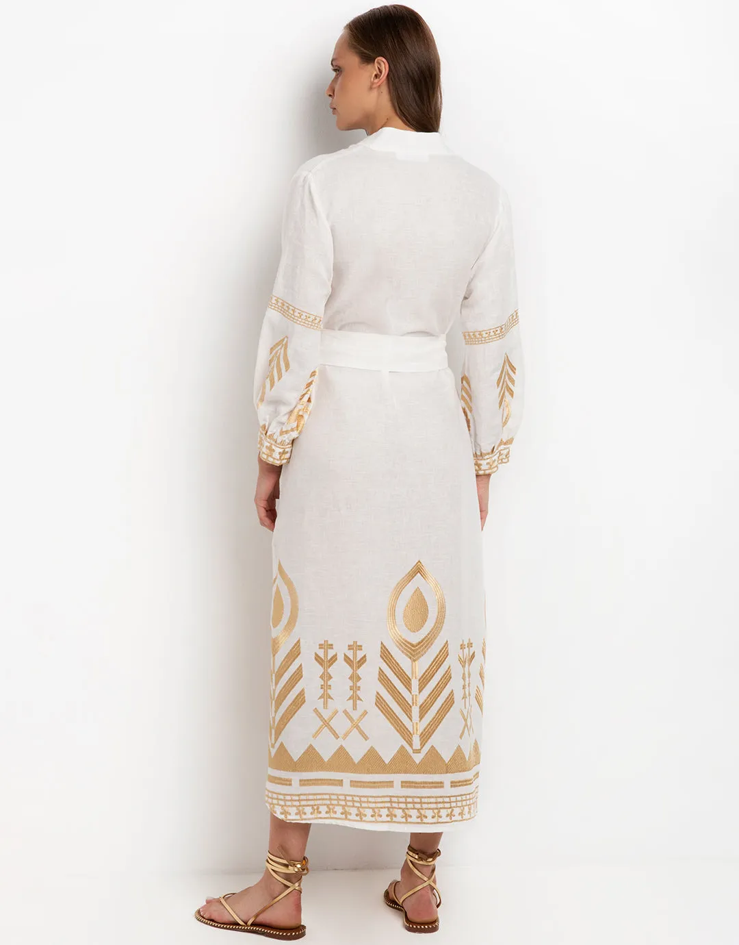 Feathers Kimono - White and Gold