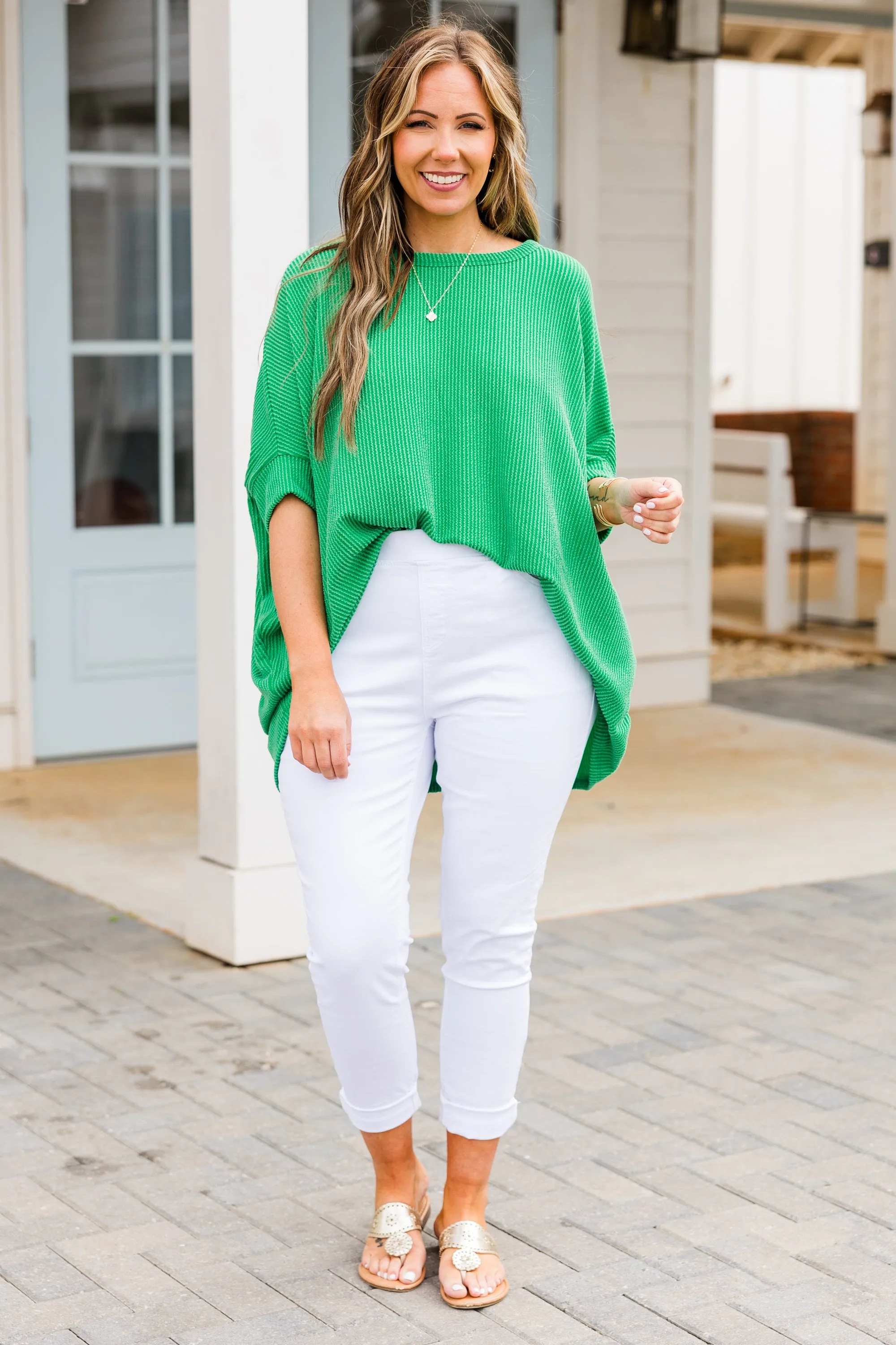 Fierce As Fire Top, Kelly Green