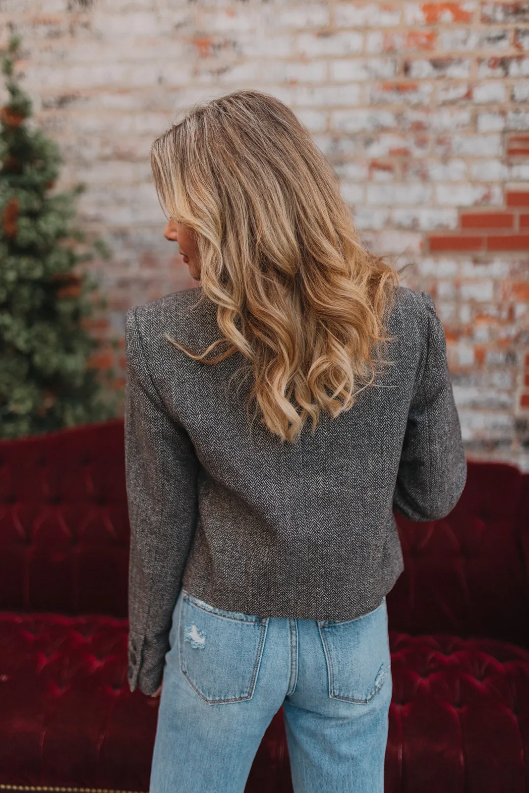 Free People Grey Tailored Heritage Blazer