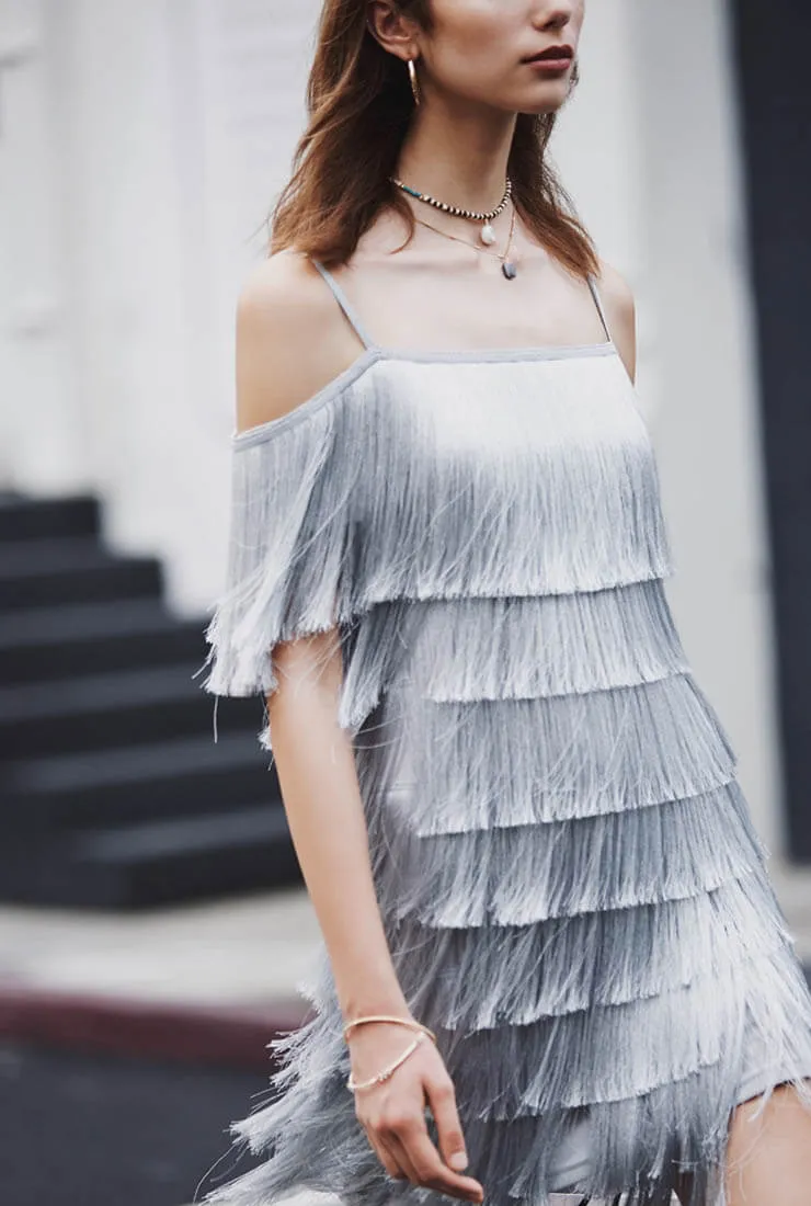 Fringed Sexy Slip Mini Dress