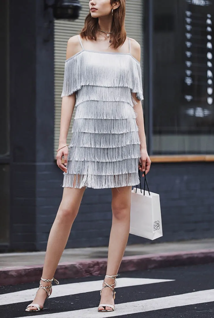 Fringed Sexy Slip Mini Dress