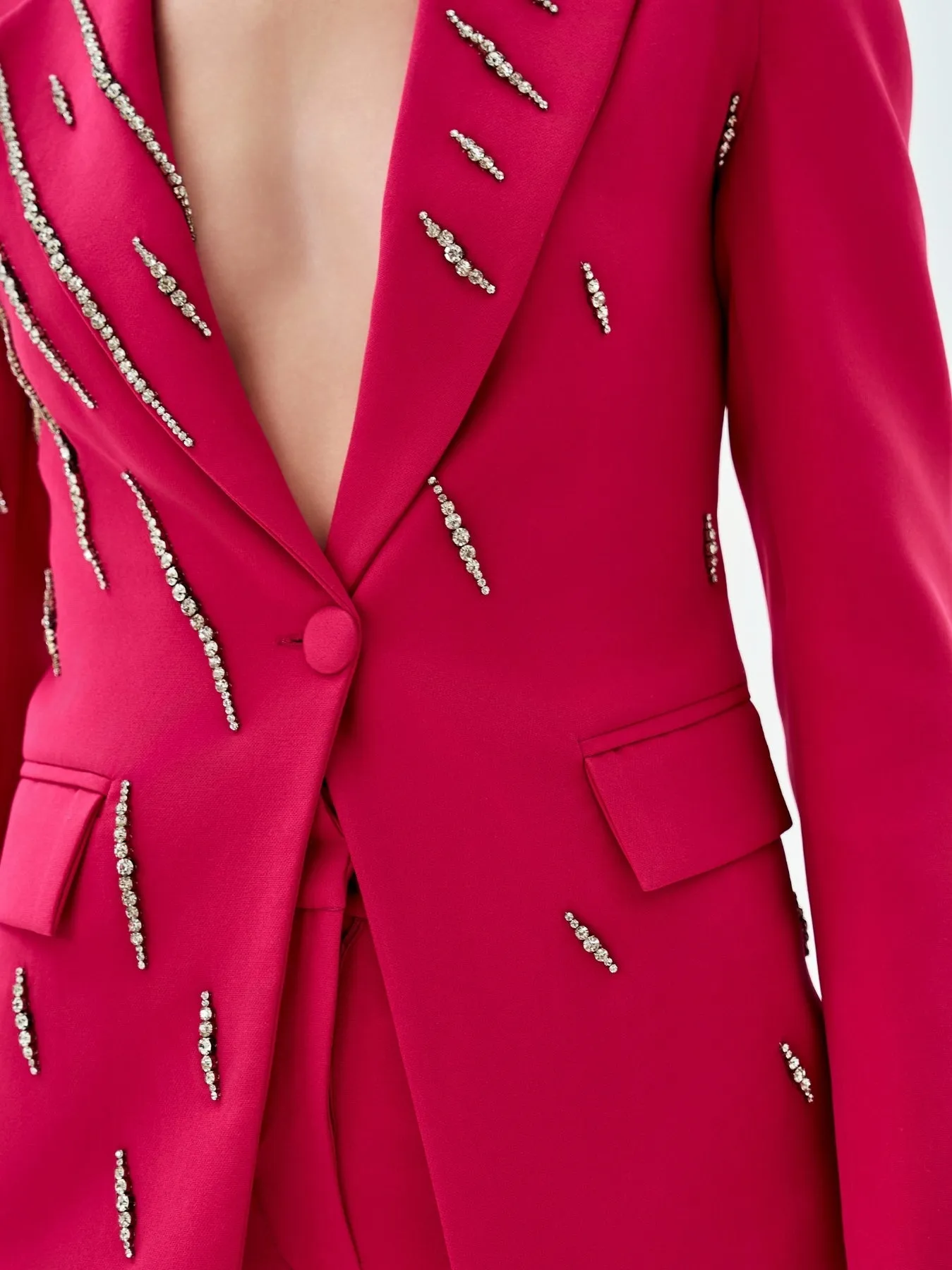 Fuchsia Embellished Blazer