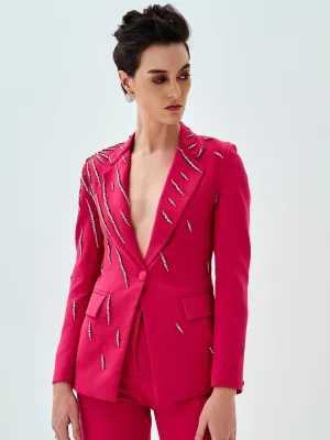 Fuchsia Embellished Blazer