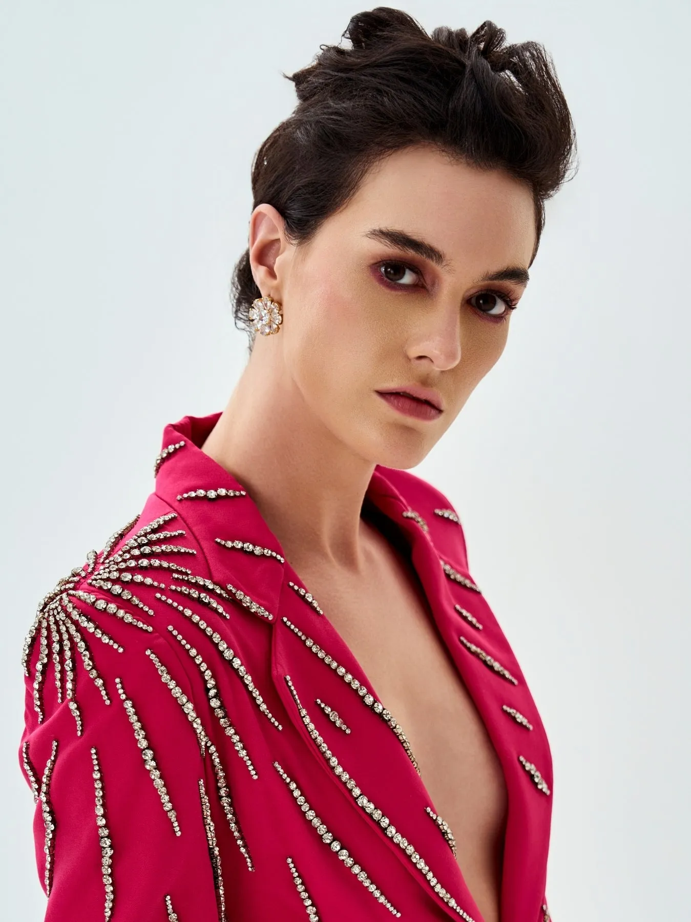 Fuchsia Embellished Blazer