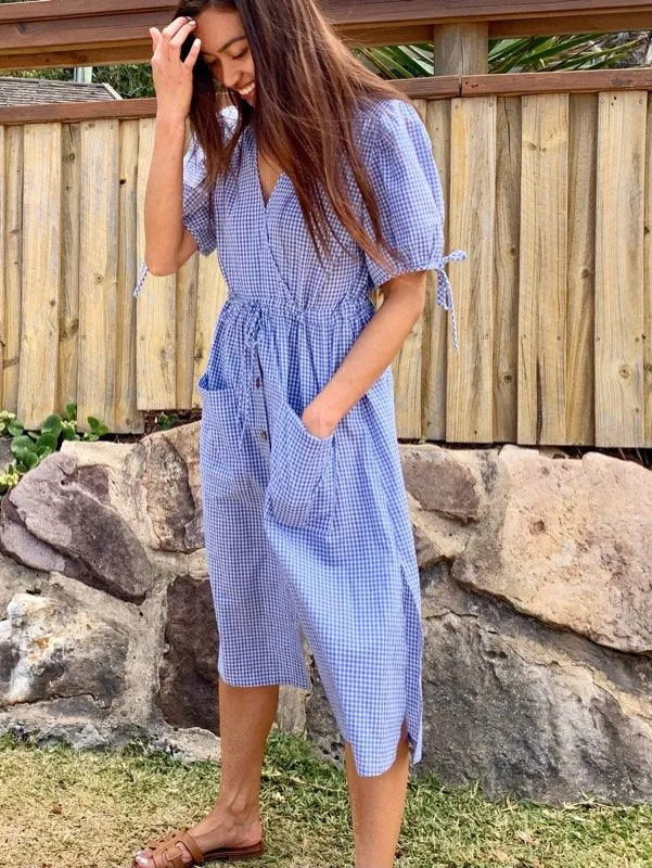 Gaia Black Gingham Dress