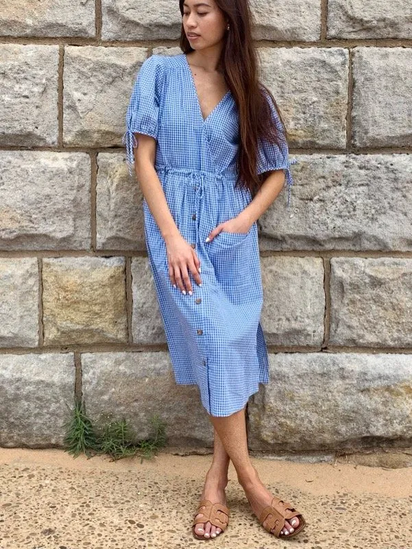 Gaia Black Gingham Dress