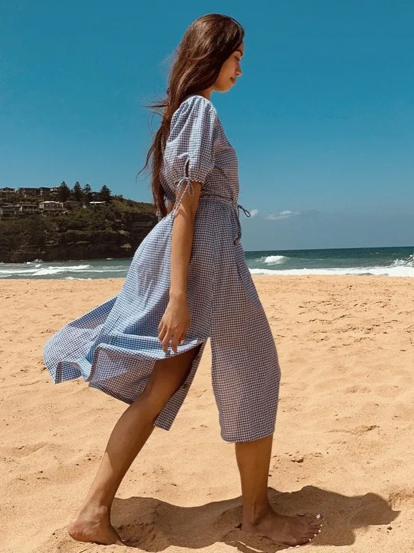 Gaia Black Gingham Dress