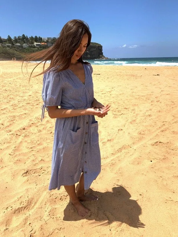 Gaia Black Gingham Dress