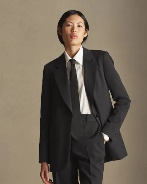 Georgia House Cut Blazer - Charcoal Wool Twill