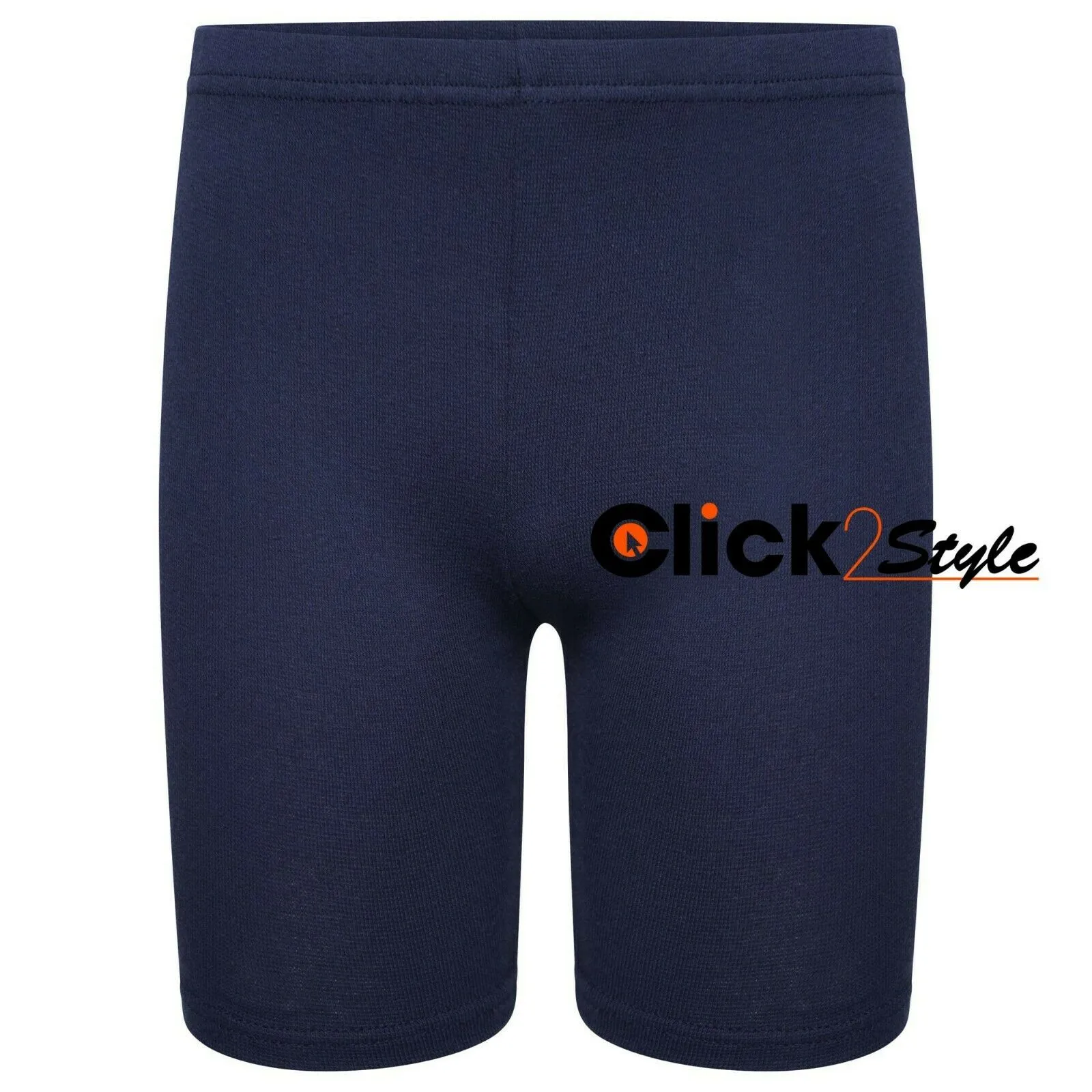 Girls Kids Stretch Cycling Cotton PE School Uniform Dance Gym Swim Shorts -Navy Blue