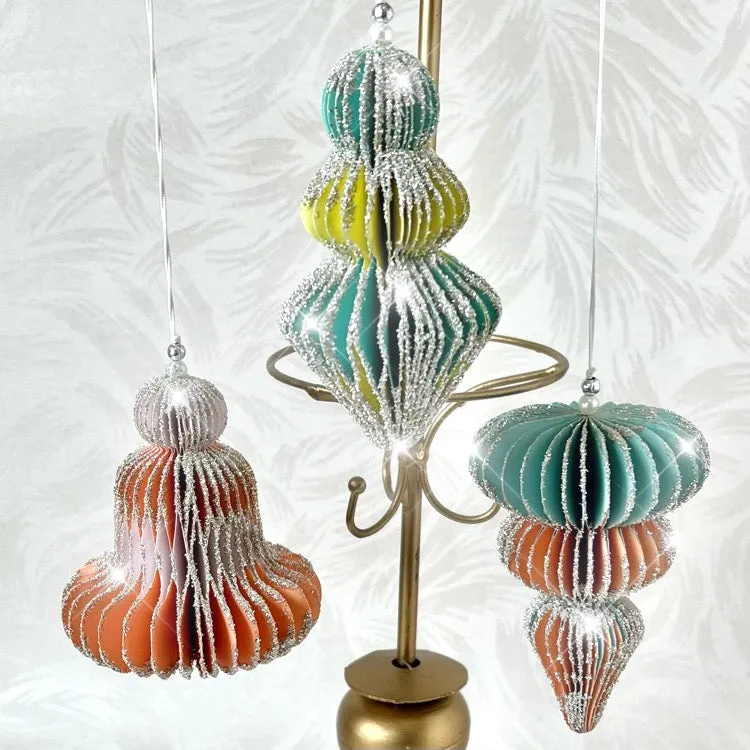 Glittered Paper Honeycomb Ornament Kit