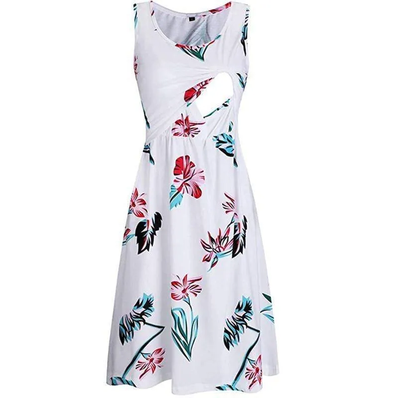Graceful Allover Sleeveless Nursing Dress