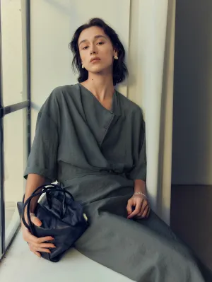 Graceful Wrap Midi Dress