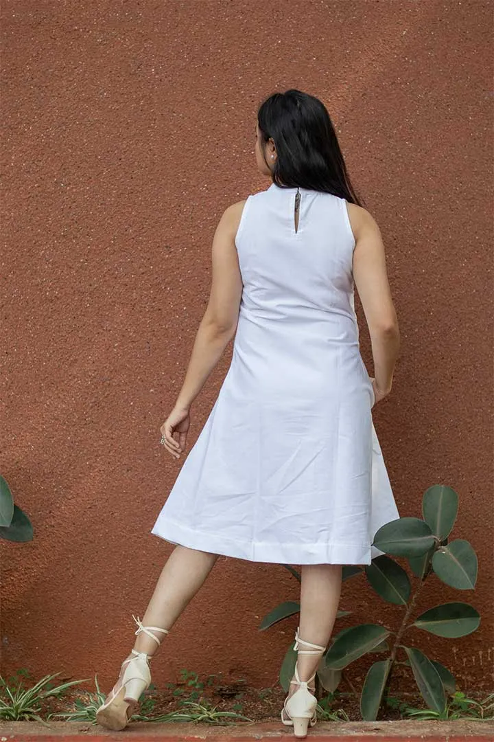 Hand Painted White Dress
