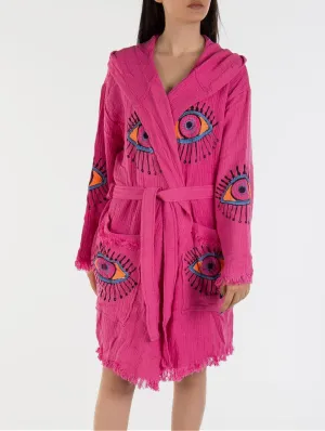 Kaia Handmade Hooded Cotton Kimono | Pink