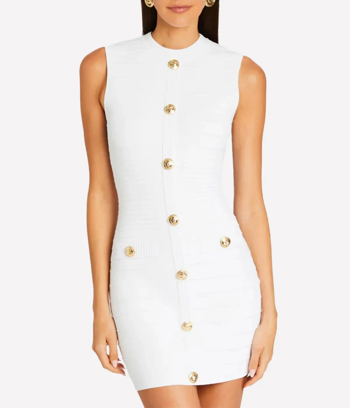 Laurel Knit Dress in Optic White