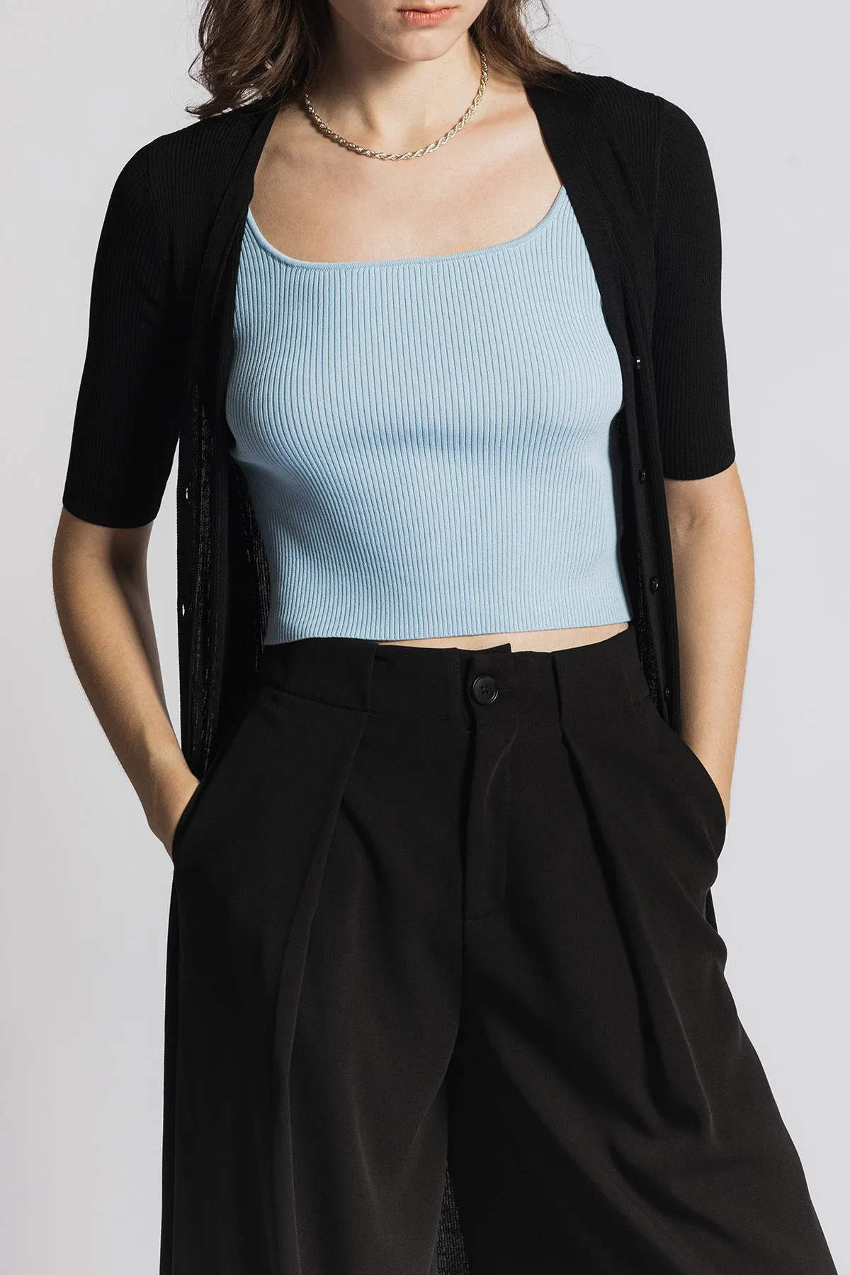 Leerya Square Neckline Cropped Tank Top