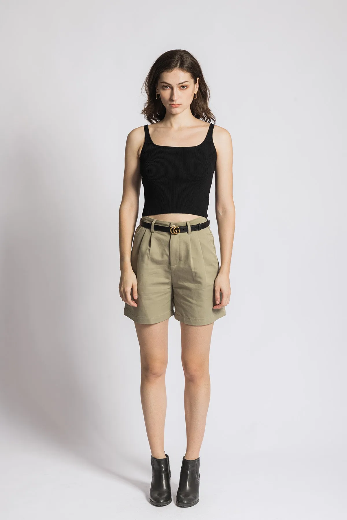 Leerya Square Neckline Cropped Tank Top