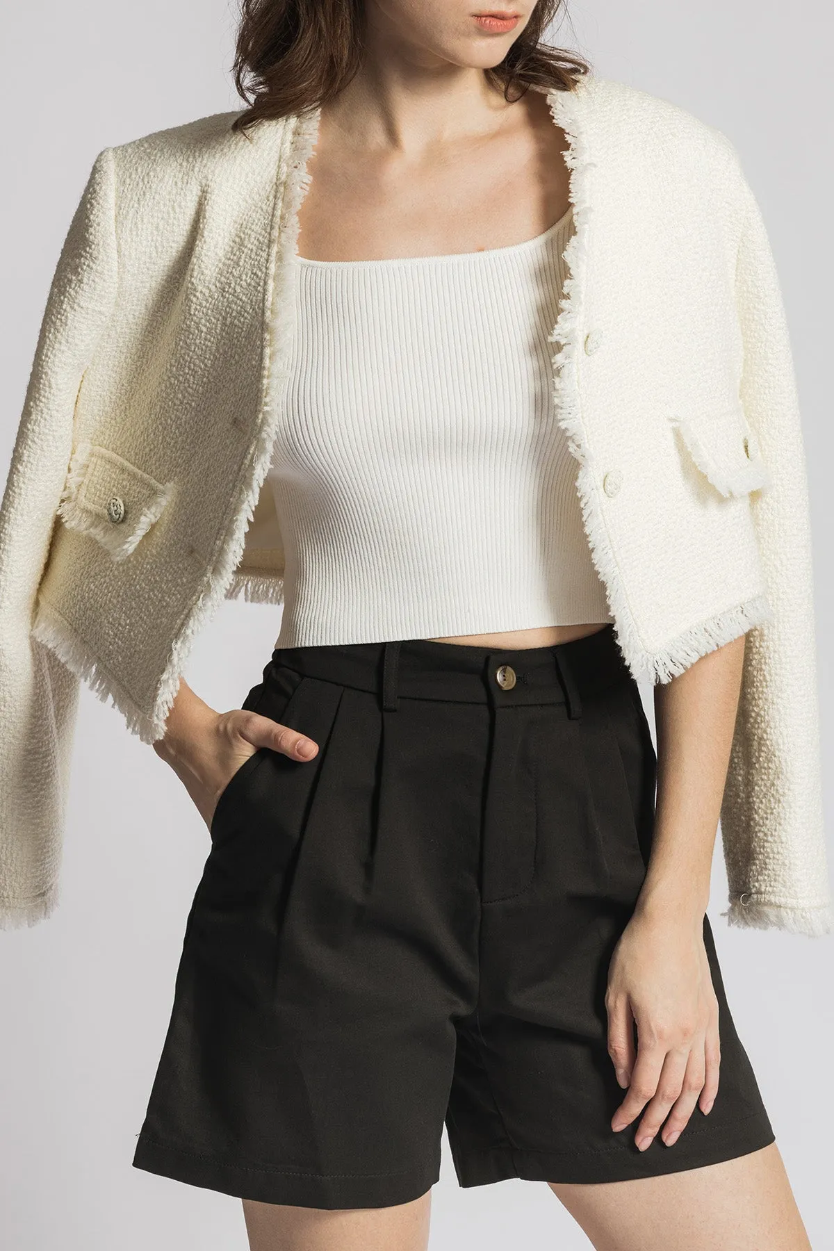Leerya Square Neckline Cropped Tank Top