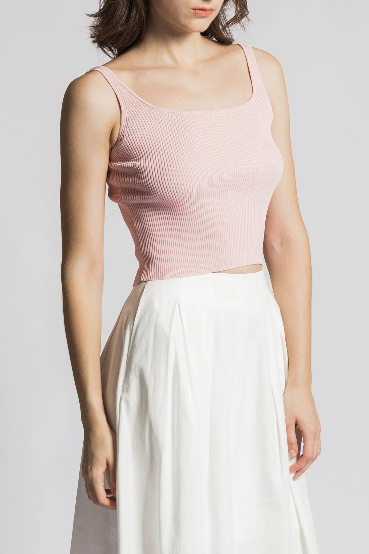 Leerya Square Neckline Cropped Tank Top