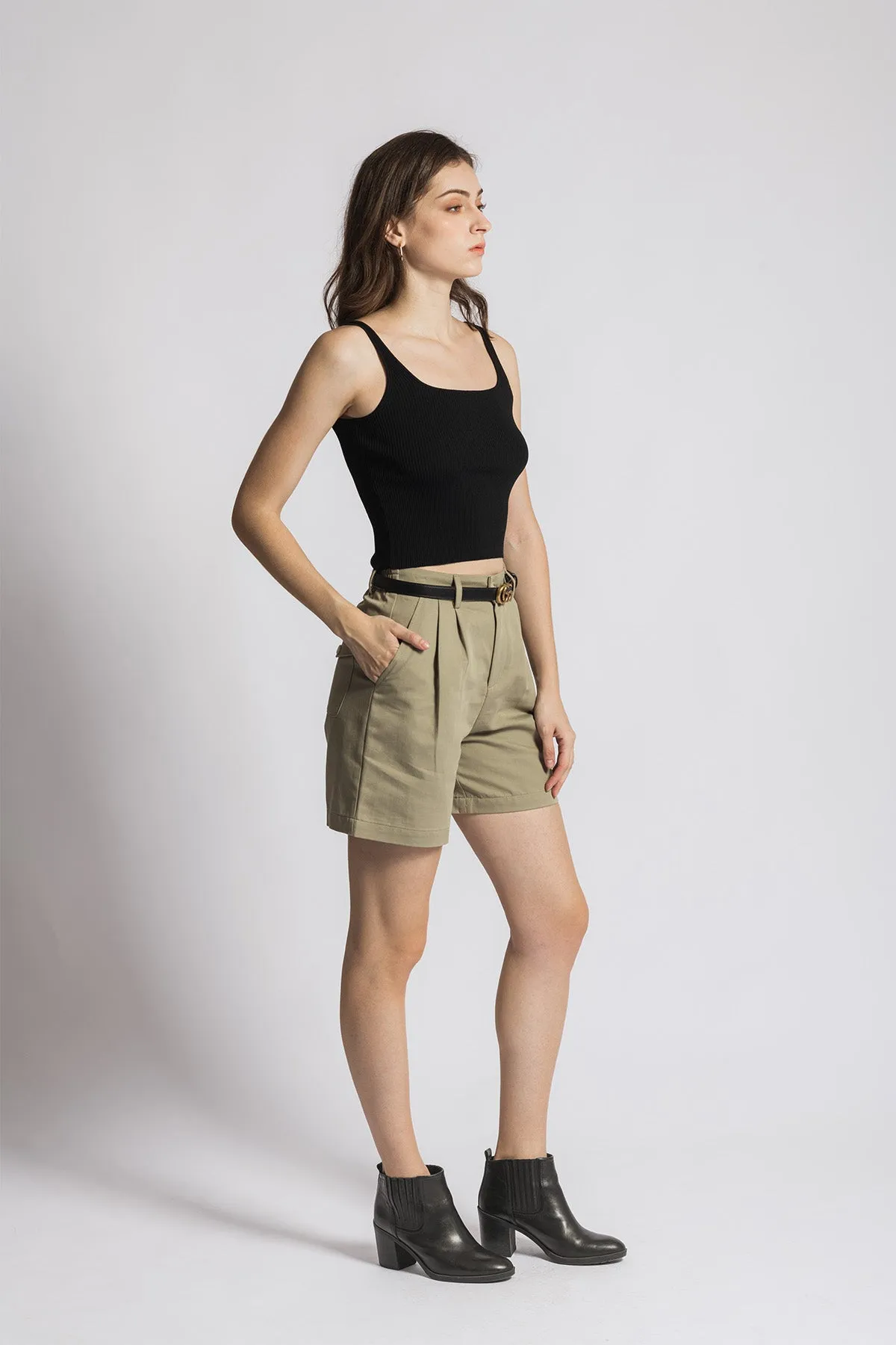 Leerya Square Neckline Cropped Tank Top