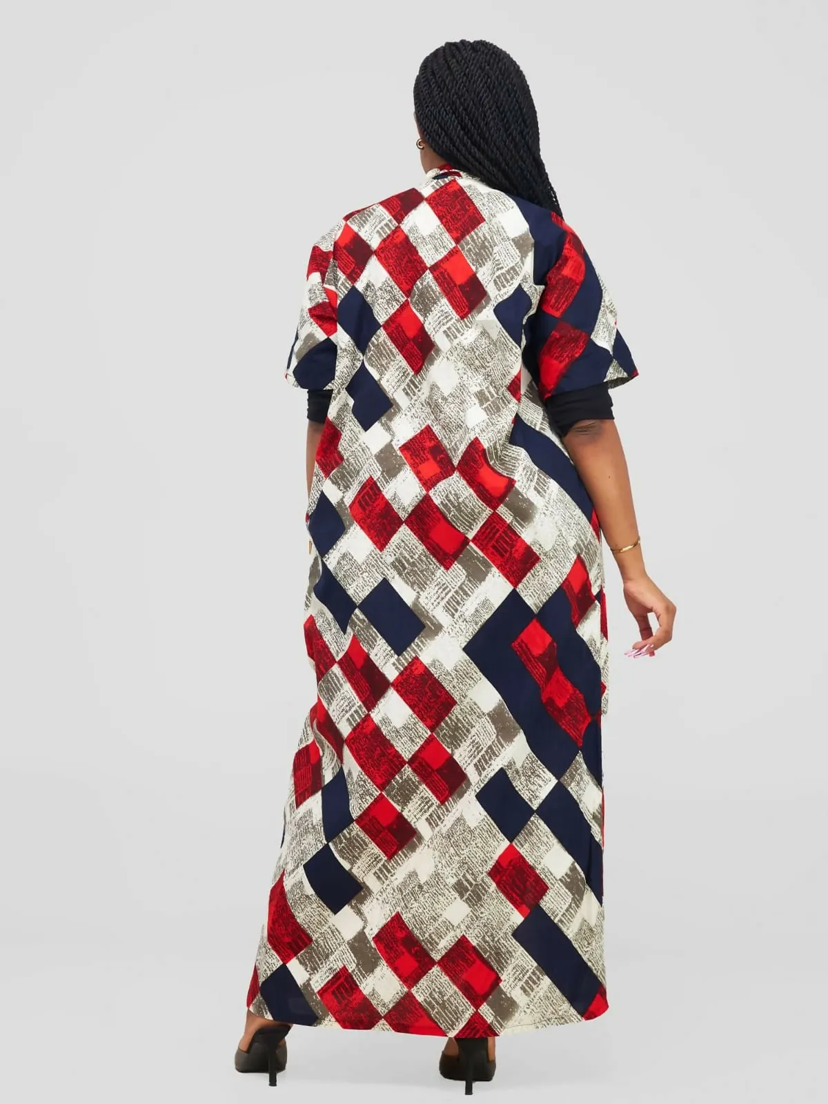 Lokali Amani Kimono - White / Red Print