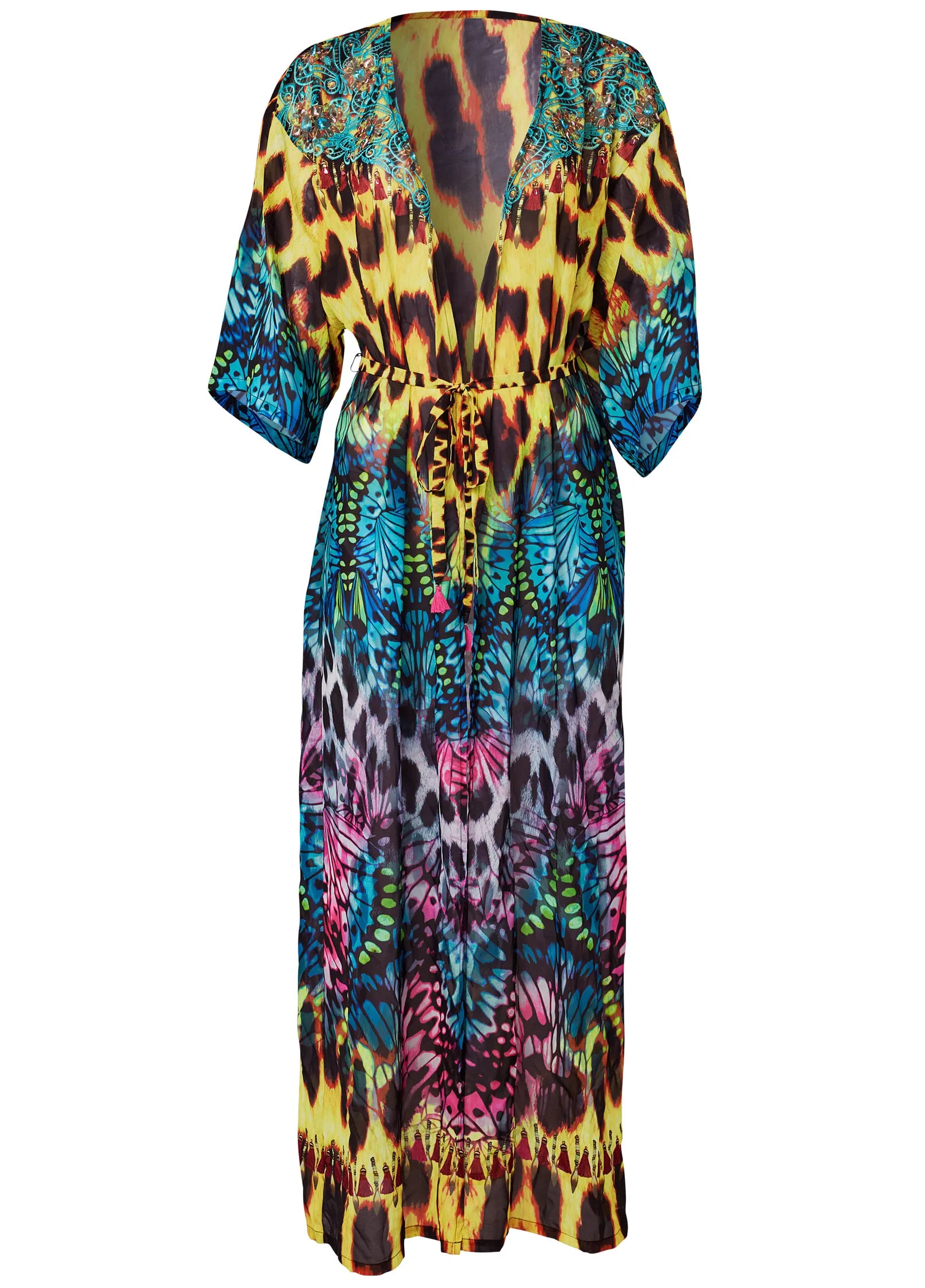Long Kimono Cover-Up - Jungle Party