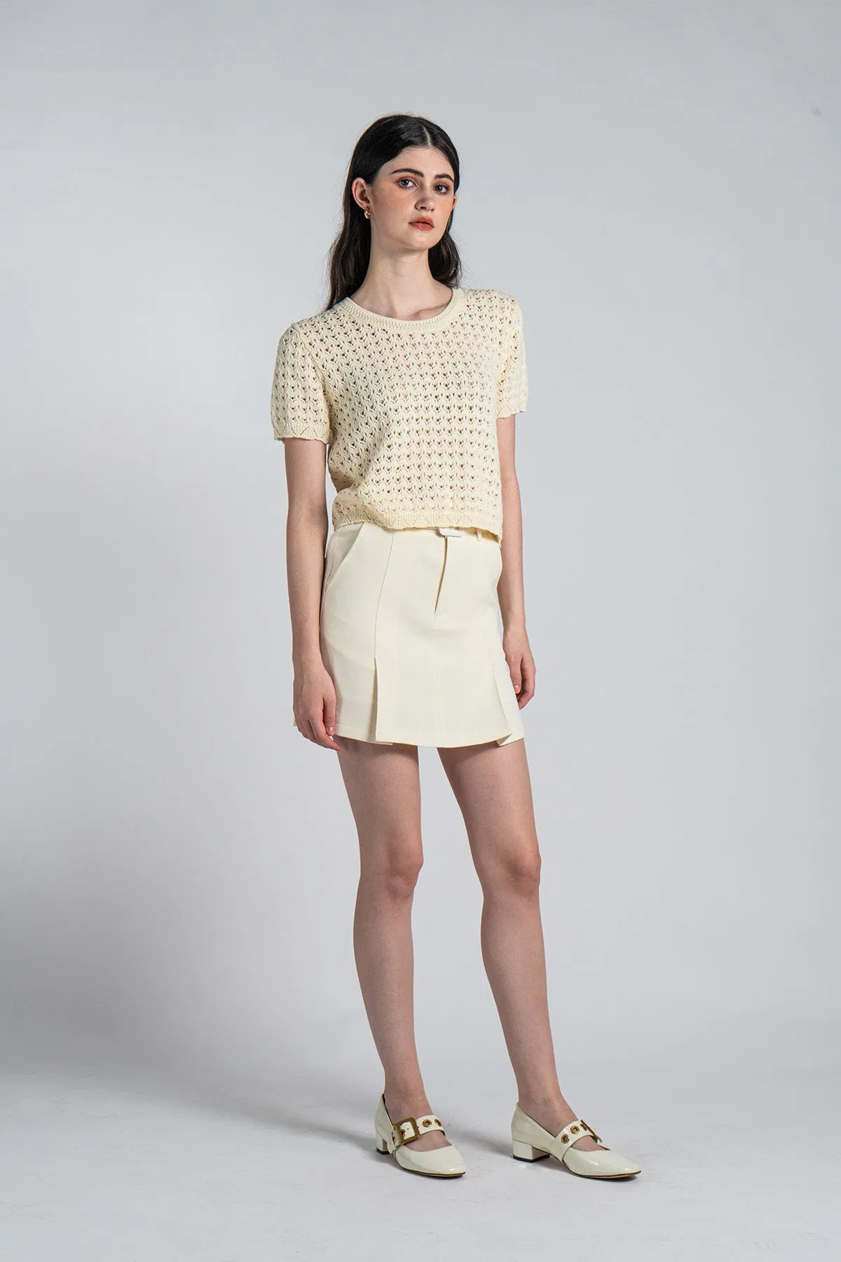 Loveatta Knitted Short Sleeve Top