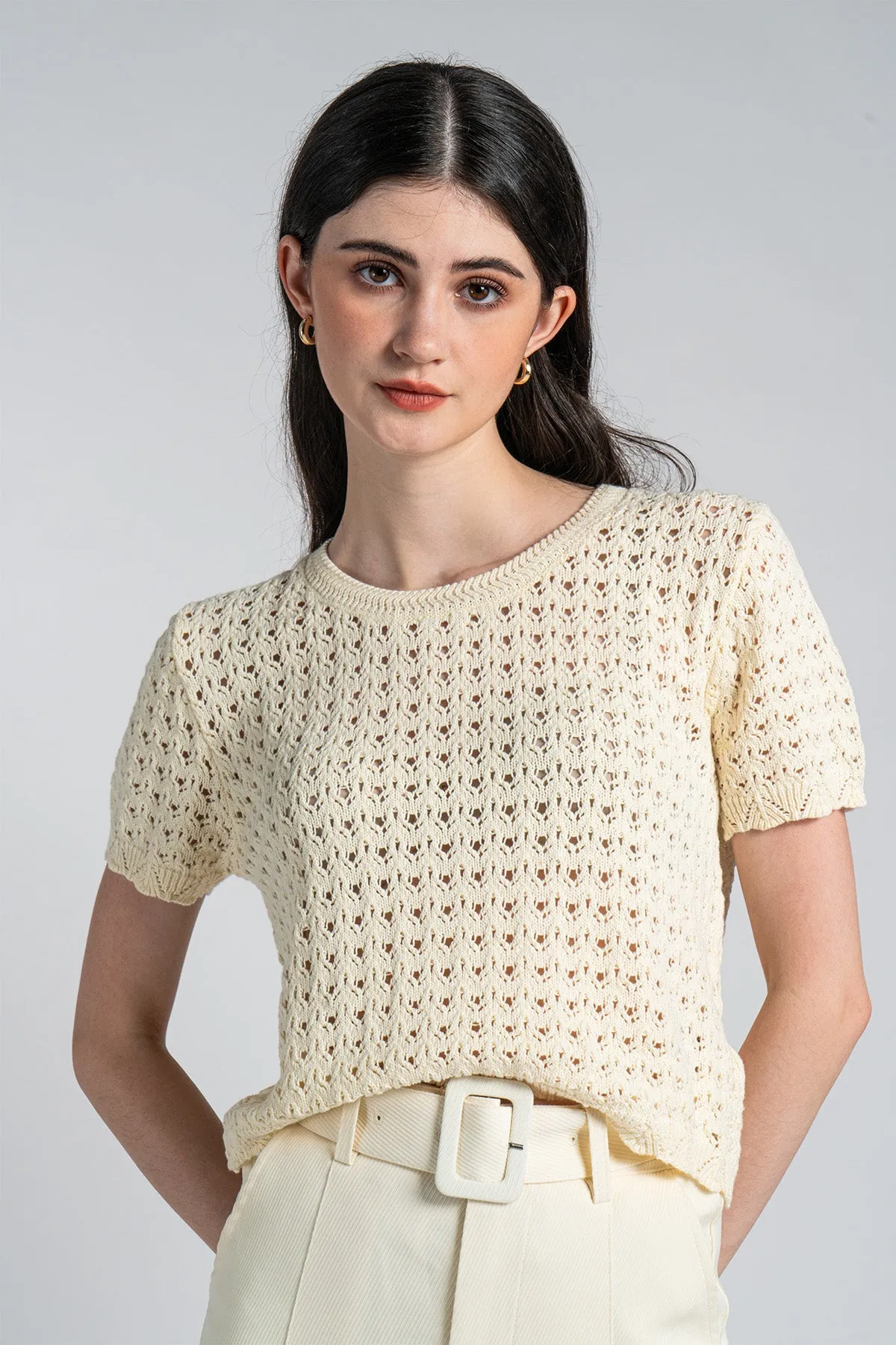 Loveatta Knitted Short Sleeve Top