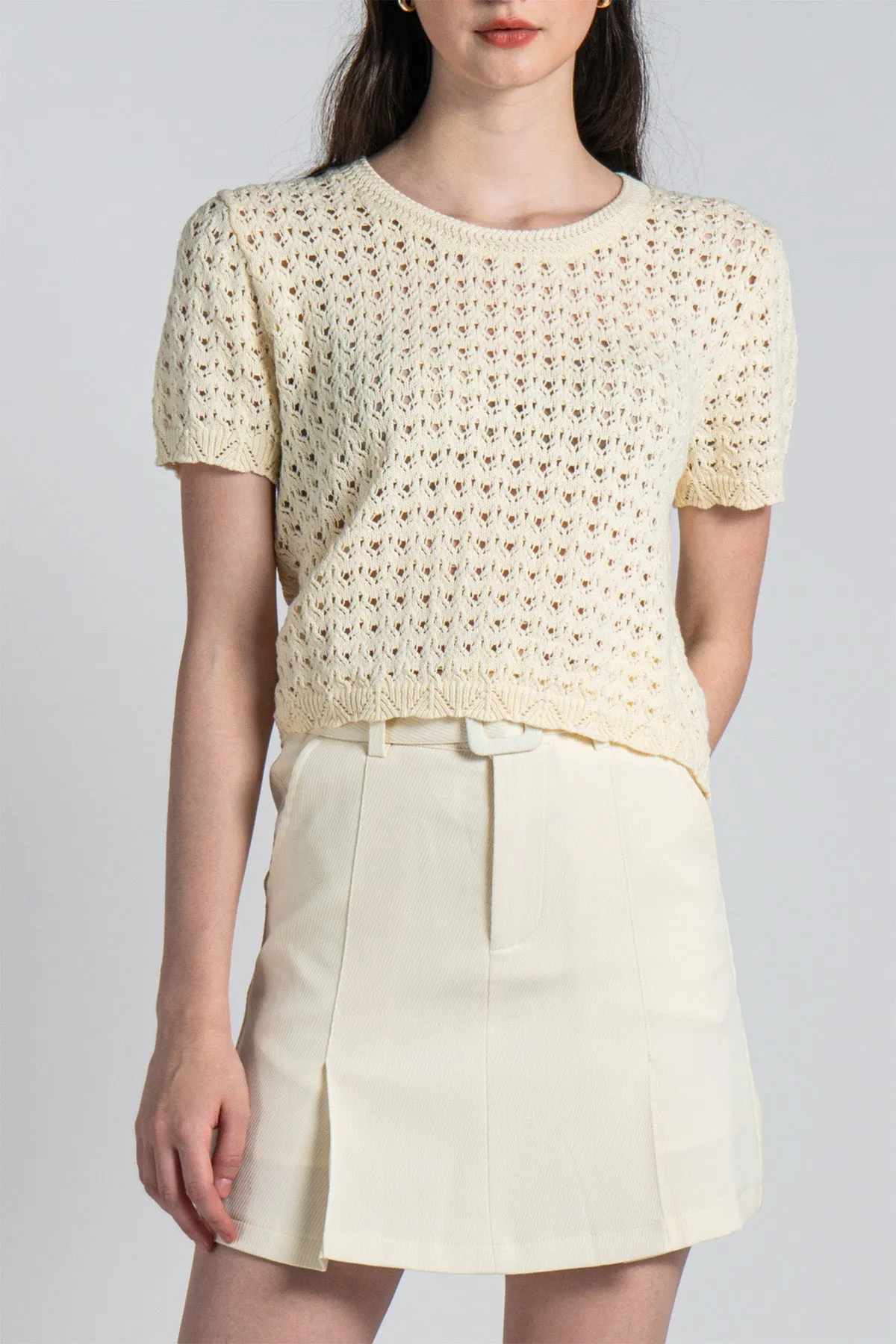 Loveatta Knitted Short Sleeve Top