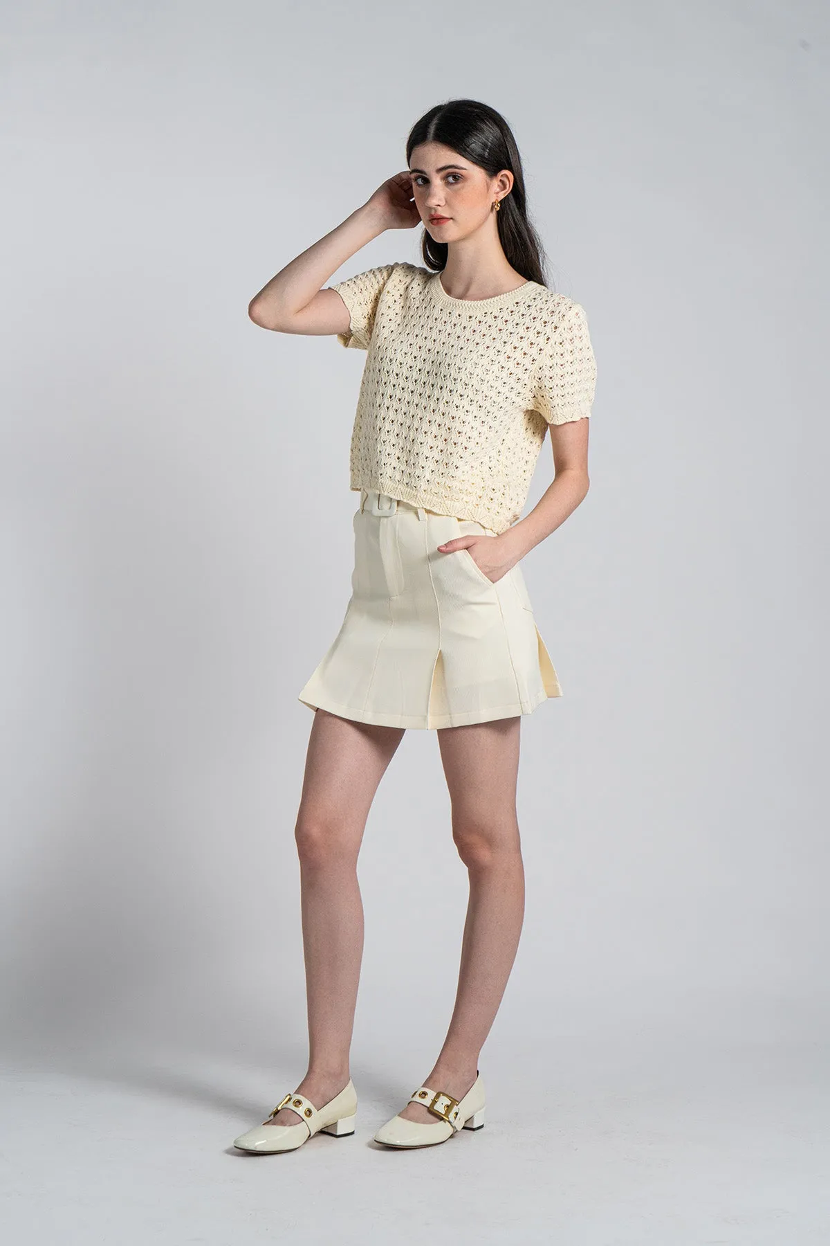 Loveatta Knitted Short Sleeve Top