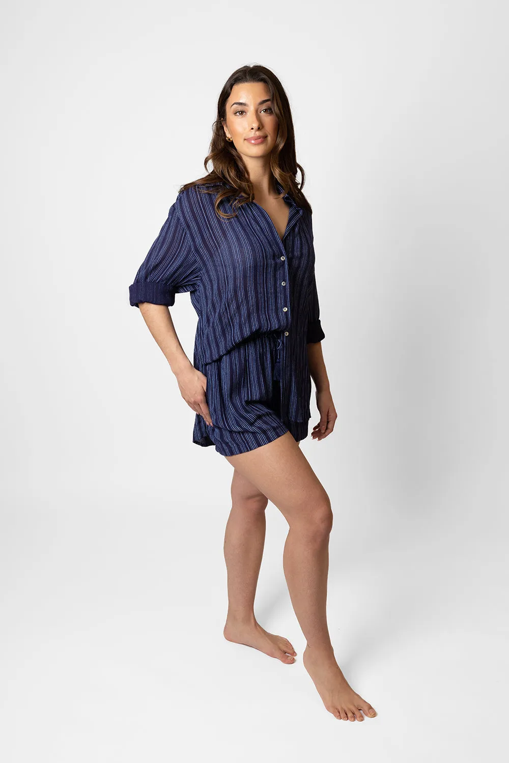 Marina Stripe Relaxed Button Up Shirt