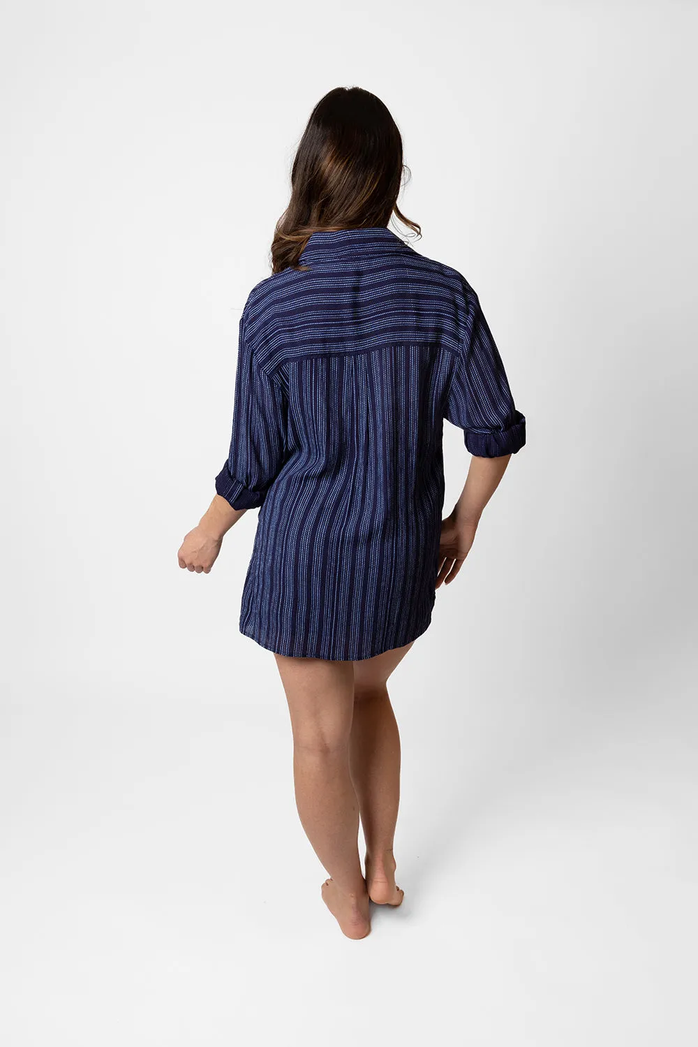 Marina Stripe Relaxed Button Up Shirt