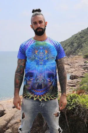 Mens Rave Shirt | Psy Clothing | Sacred Geomery Shirt | Fractal Shirt | Singular (TS)