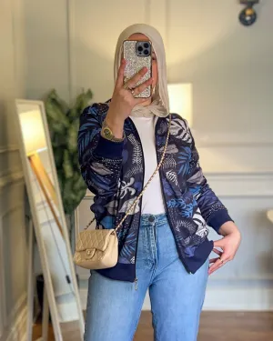 Midnight Floral Bomber Jacket