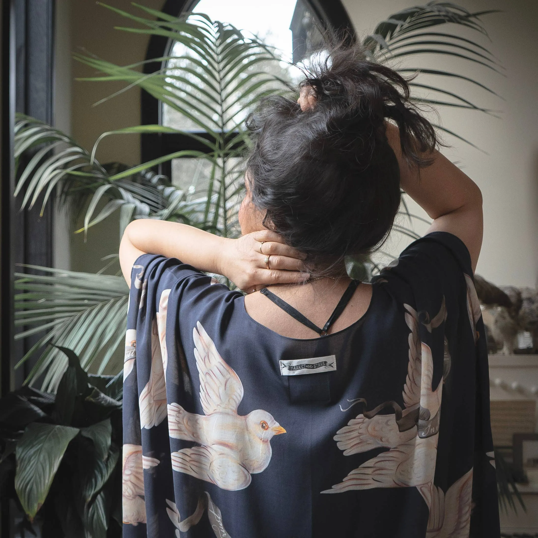 Midnight Starduster Artisan Bamboo Bohemian Kimono