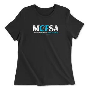 Mission CrossFit San Antonio Blue Lightening Womens - Relaxed Jersey T-Shirt