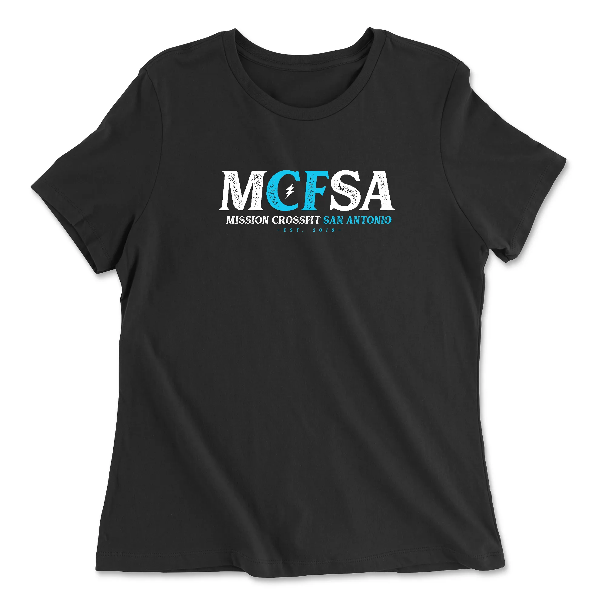 Mission CrossFit San Antonio Blue Lightening Womens - Relaxed Jersey T-Shirt