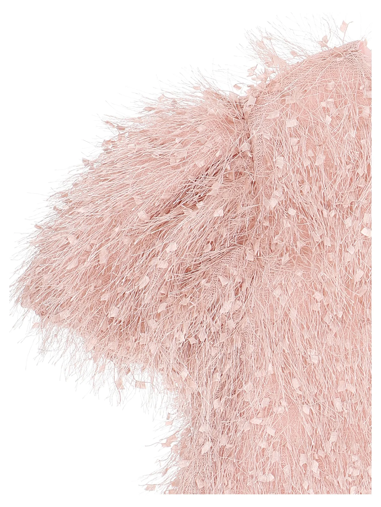 ML Pink Feathered Crop Top