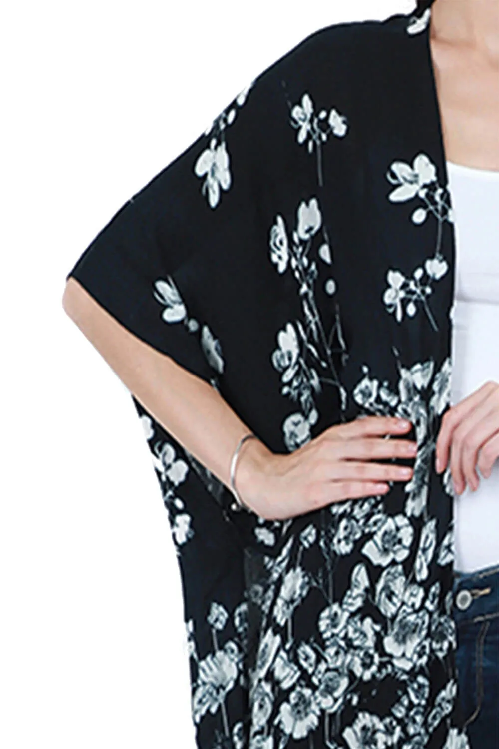 Monochrome Front Open Kimono