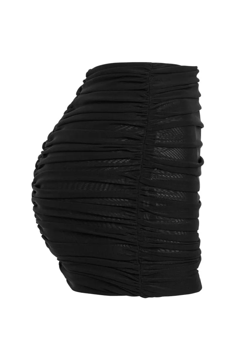 Neptune Mesh Mini Trendy Skirt - Black