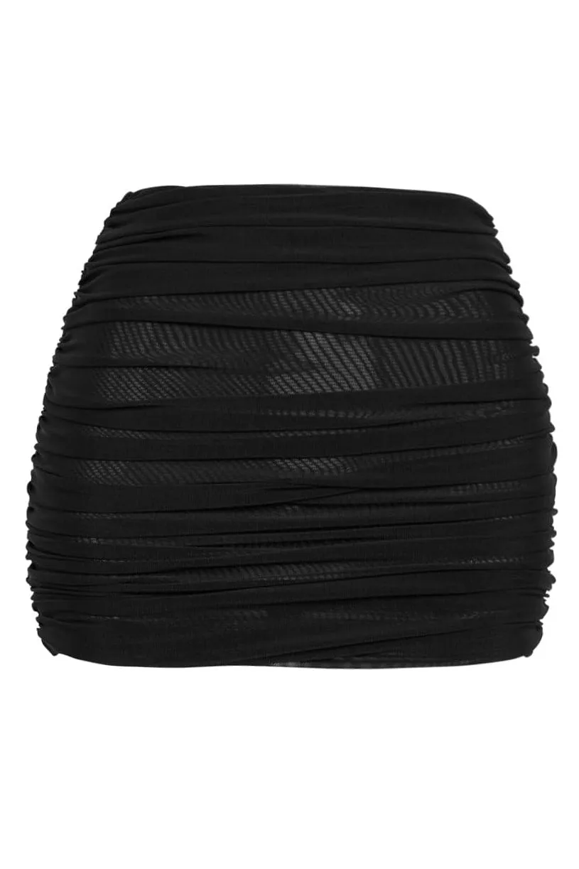 Neptune Mesh Mini Trendy Skirt - Black