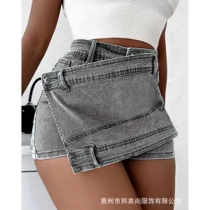 New 2023 Summer European and American Street Style Denim Wide-Legged Pants for Women, Denim Jeans Wholesale and Franchise